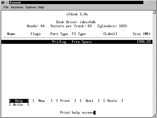 Partitioning a new drive - an initial view