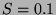 $S = 0.1$