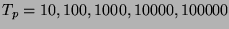 $T_p = 10,100,1000,10000,100000$