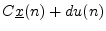 $\displaystyle C {\underline{x}}(n) + du(n)$