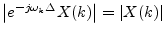 $ \left\vert e^{-j
\omega_k
\Delta}X(k)\right\vert =
\left\vert X(k)\right\vert$