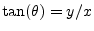 $ \tan(\theta)=y/x$