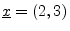 $ \underline{x}=(2,3)$