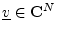 $ \underline{v}\in{\bf C}^N$