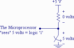 Voltage levels for open switch circuit.