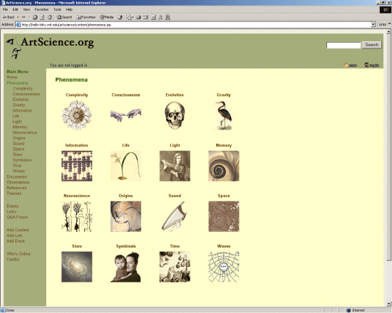 Phenomena Index Page