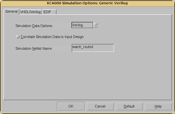  General options for Ngd2ver