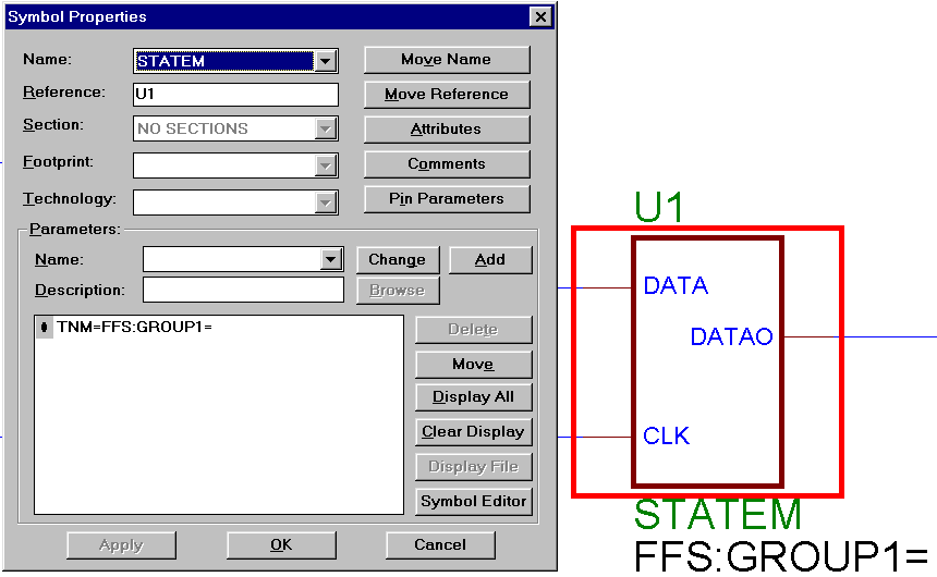 TNM attribute applied to FPGA Express Macro Symbol