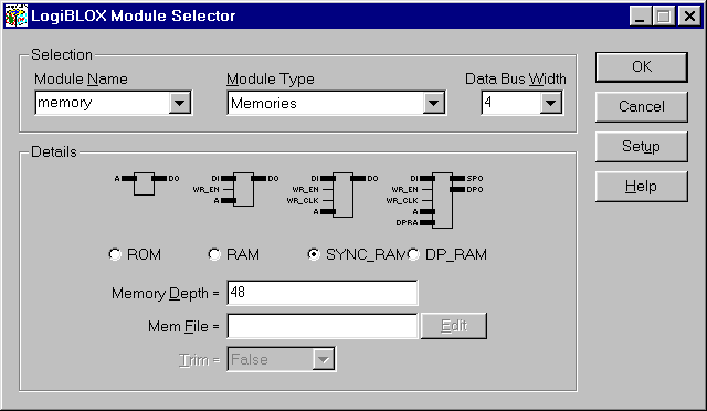 Figure 3- LogiBLOX Module Selector GUI