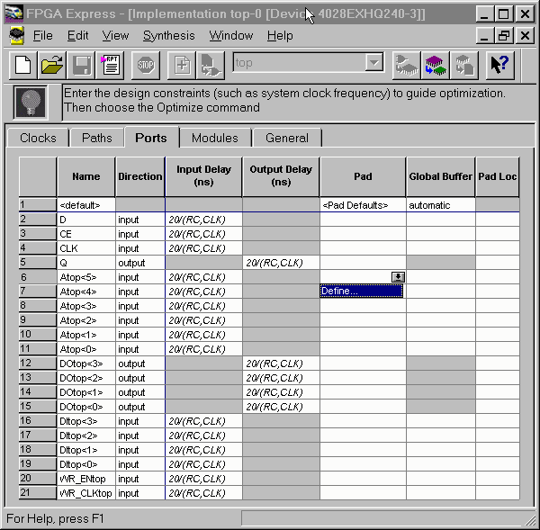 Figure 15- Defining Pads Step 1