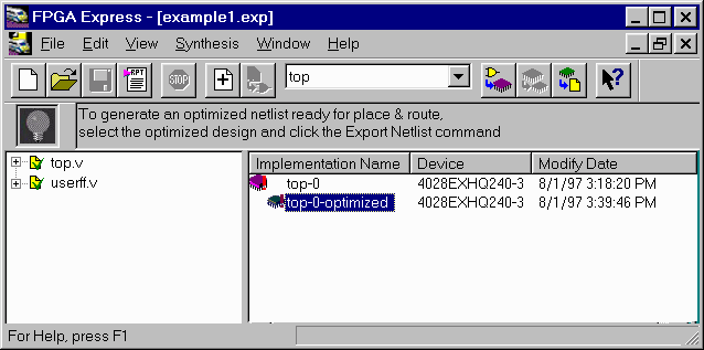 Figure 20- Design Optimized within FPGA Express