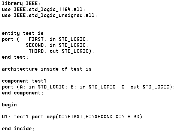 Figure 3- VHDL Instantiation Example