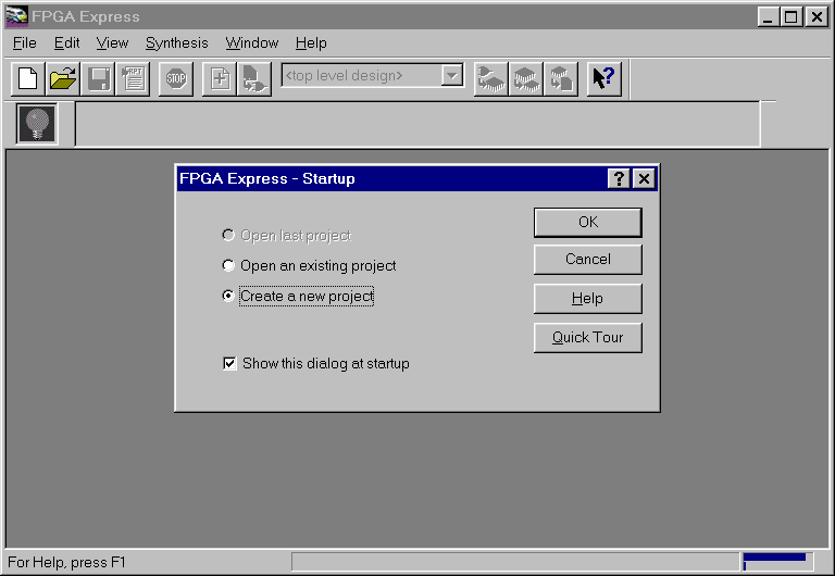 Figure 6- Making a new FPGA Express Project