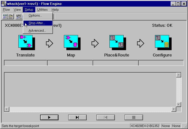 Figure 10- Set the Flow Engine to 'Stop After' Translate