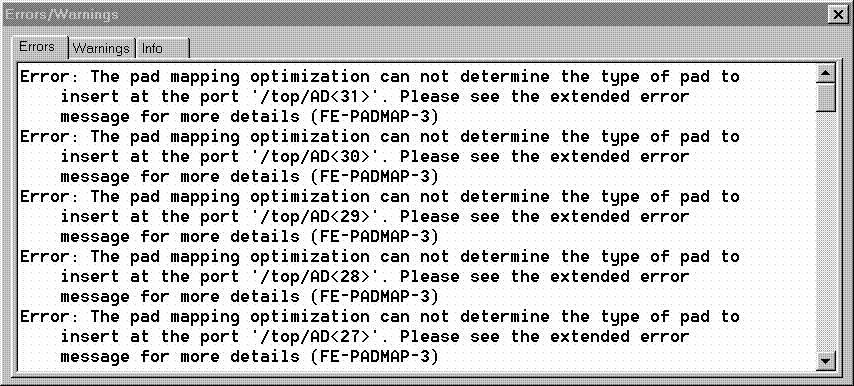 Figure 10- Error message on ports