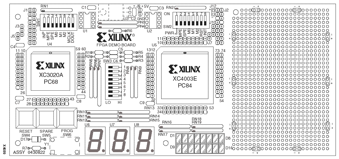FPGA Demonstration Board Component Layout