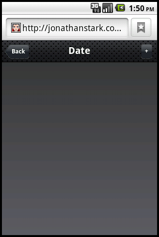 Other than the toolbar, the Date panel is empty to begin with.