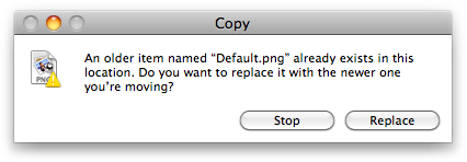 Replace Default.png in the iphone directory with the custom 320px × 480px PNG graphic