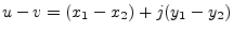 $ u - v = (x_1 - x_2) + j(y_1
- y_2)$