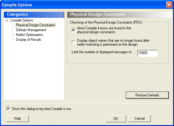 example of pdc file with global clock constraint