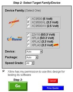 Step2: Select Target Family/Device