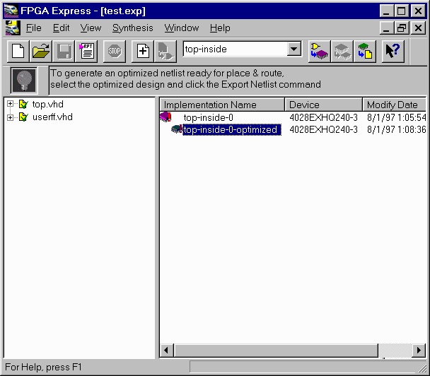 Figure 6-  Design Implemented within FPGA Express